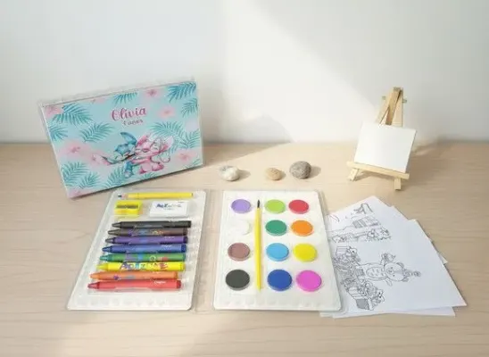 Estojo de Pintura - Stitch Personalizado - artesanato de Mi Papelaria Criativa