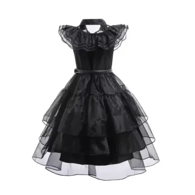 Vestido Wandinha Addamas - Familia Addams - artesanato de Ateliê JMN