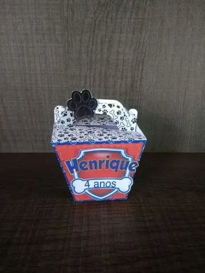 Caixa sushi Patrulha Canina - artesanato de Fina Essência Papelaria Personalizada
