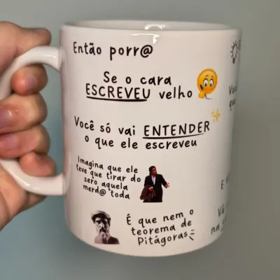 Caneca Meme Professor Teorema De Pitágoras Brio 325ml