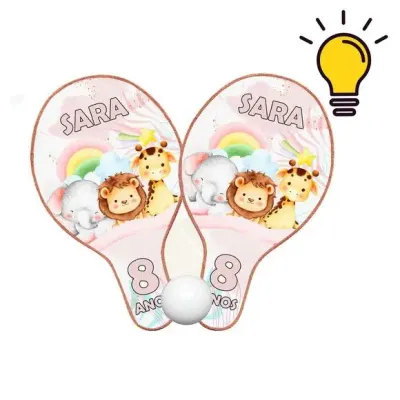 Raquete Ping Pong - Safari Baby - artesanato de Mi Papelaria Criativa