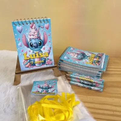 Bloquinho Stitch Personalizado - artesanato de Artmanha Lembrancinhas