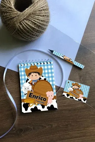 Bloquinho Fazendinha Personalizado - artesanato de Mi Papelaria Criativa
