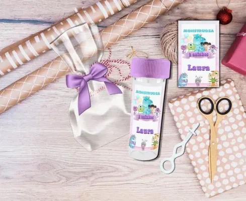 Bolha de Sabão Monstros S.a Personalizada - artesanato de Artmanha Lembrancinhas