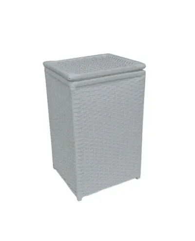 Cesto Roupa Sintético Branco 30x30x58 - artesanato de Mundo Urbano