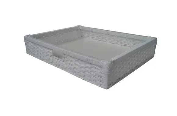 Gaveta Vime Sintético Branco 66x48x18 - artesanato de Mundo Urbano