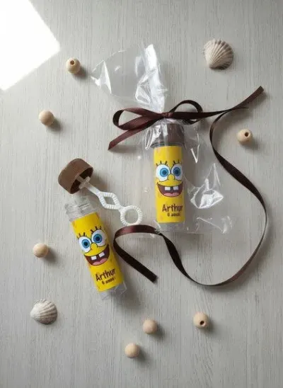 Bolha de Sabão - Bob Esponja Personalizado - artesanato de Mi Papelaria Criativa