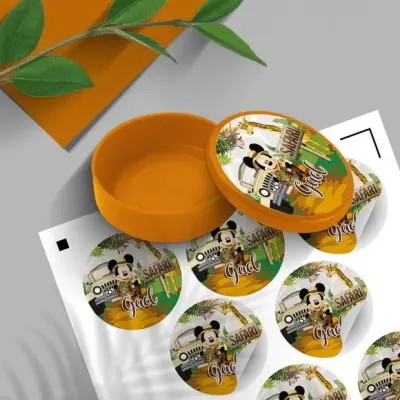 Latinha - Mickey Safari Personalizada - artesanato de Mi Papelaria Criativa