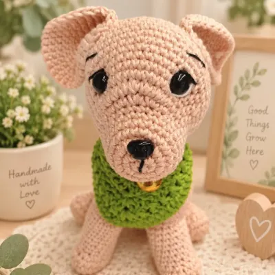 Cachorrinho em Amigurumi - artesanato de crocheteria com a Maria