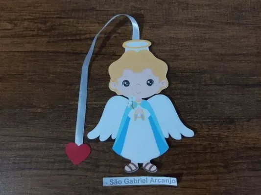 Marcador de Página 13 cm - São Gabriel Arcanjo - artesanato de Emejhu Personalizados