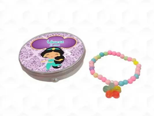Latinha + Pulseira Jasmine Cute Personalizada - artesanato de creativitybynina
