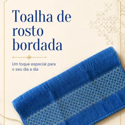 Toalha de rosto bordada 4 - artesanato de Djulik