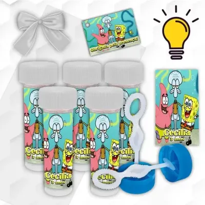 Bolinha de Sabão Bob Esponja Personalizada - artesanato de Mi Papelaria Criativa