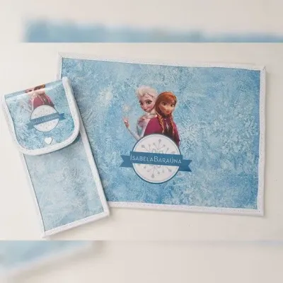 Jogo Americano e Porta Talher Frozen - artesanato de Innovare Studio
