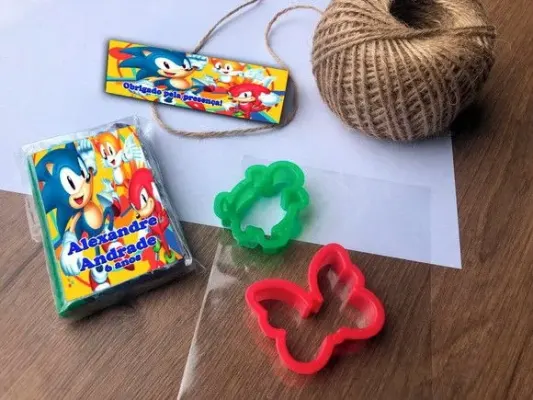 Massinha Modelar Sonic Personalizada - artesanato de Mi Papelaria Criativa