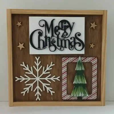 Quadro Decorativo Encanto de Natal - artesanato de Flor Seca Casa e Ambiente