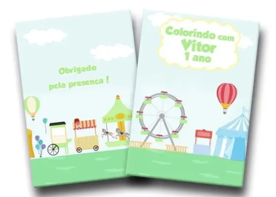 Revista colorir parque diversões 14x10 - artesanato de PAPCRIE