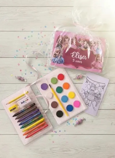 Estojo de Pintura - Princesas Disney Personalizado - artesanato de Mi Papelaria Criativa