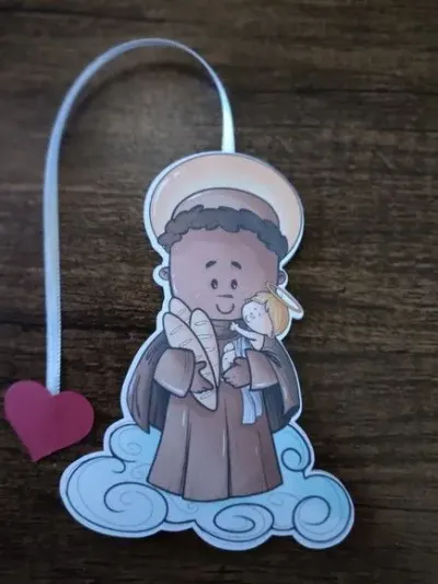 Marcador de Página 08 cm - São Benedito T - artesanato de Emejhu Personalizados