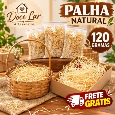 Palha Natural 120 Gramas - artesanato de Doce Lar Artesanatos