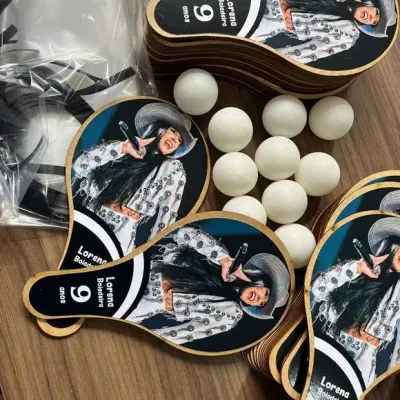 Raquete Ping Pong - Ana Castela - artesanato de Mi Papelaria Criativa