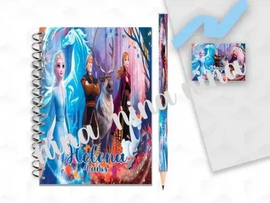 Bloquinho G+lapis Frozen Personalizado - artesanato de creativitybynina