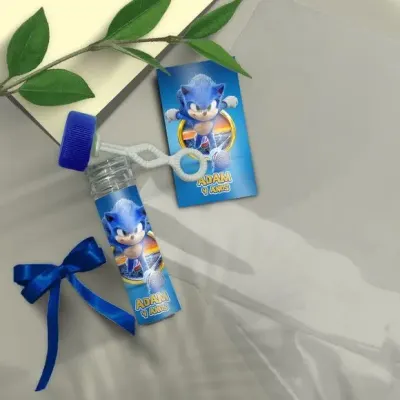 Bolha de Sabão - Sonic Personalizado - artesanato de Mi Papelaria Criativa