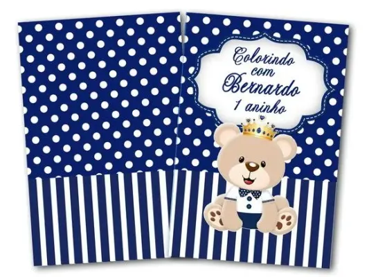 revista colorir urso príncipe 14x10 - artesanato de PAPCRIE