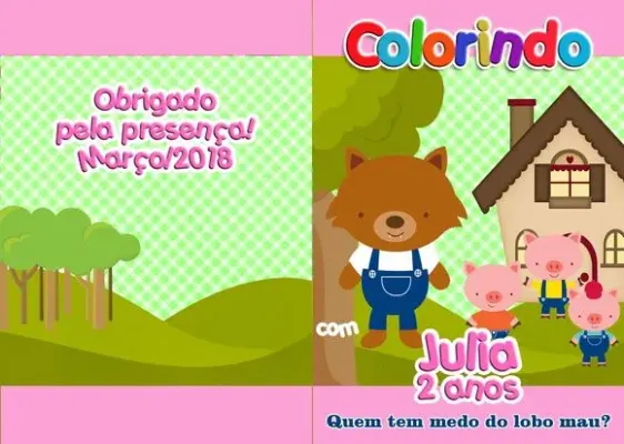 revista lobo mau 3 porquinhos menina 14x10 - artesanato de PAPCRIE