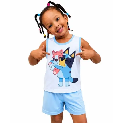 pijama verão calor regata e short infantil femenino - por M&D Confecções