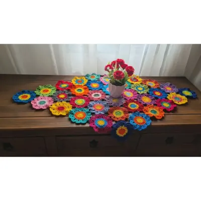 Centro de Mesa em Crochê Flor Japonesa - artesanato de Mari Crochê feito com carinho!