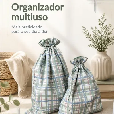 Kit 2 peças - Saquinho organizador multiuso M e G 2 - artesanato de Djulik