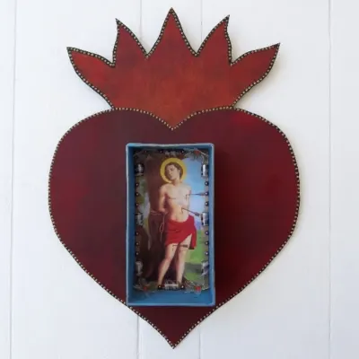 Sagrado Coração São Sebastião - artesanato de Estudio Bananeira