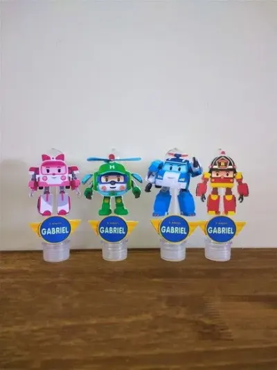 Tubete Robocar Poli - artesanato de Fina Essência Papelaria Personalizada