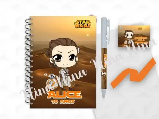 Bloquinho Grande com Caneta Star Wars Personalizada - artesanato de creativitybynina