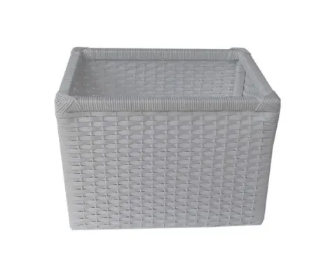 Kit de Cesto Vime Sintético Branco - Varios Tamanhos - artesanato de Mundo Urbano