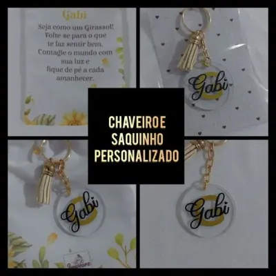 Chaveiro e Saquinho Organizador - artesanato de Innovare Studio