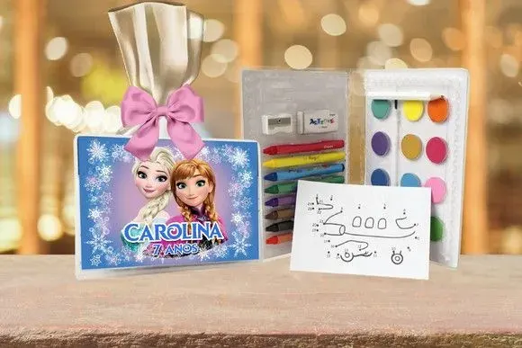 Estojo de Pintura Frozen Personalizado - artesanato de Artmanha Lembrancinhas