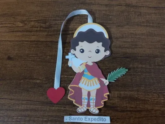 Marcador de Página 10 cm - Santo Expedito - artesanato de Emejhu Personalizados