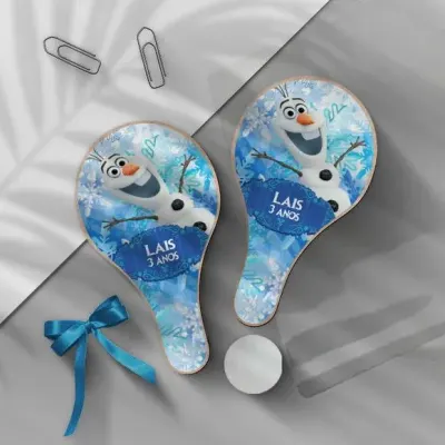 Raquete Ping Pong - Olaf Personalizada - artesanato de Mi Papelaria Criativa