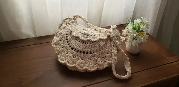 Bolsa de Crochê em Estilo Boho "chic" Cru - artesanato de Mari Crochê feito com carinho!