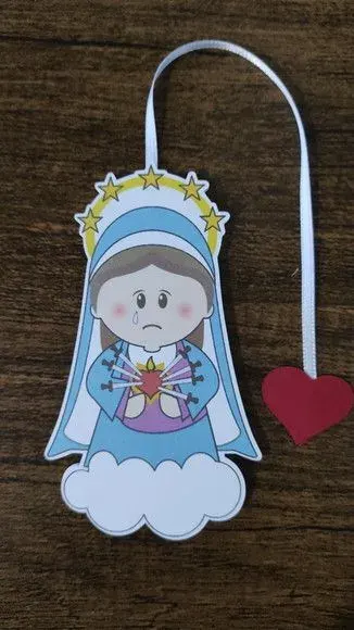 Marcador de Página 10 cm - Nossa Senhora das Dores - artesanato de Emejhu Personalizados