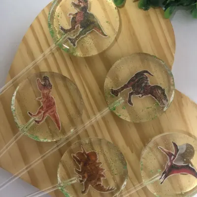 Pirulito Cristal Dinossauro - artesanato de Lollipops Cristal