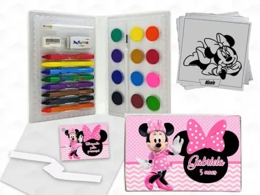 Estojo de Pintura Minnie Rosa Personalizado - artesanato de creativitybynina