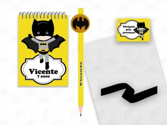 Bloquinho com Aplique Batman Cute Personalizado - artesanato de creativitybynina