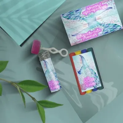 Kit Massinha + Bolha - Calda de Sereia Personalizado - artesanato de Mi Papelaria Criativa