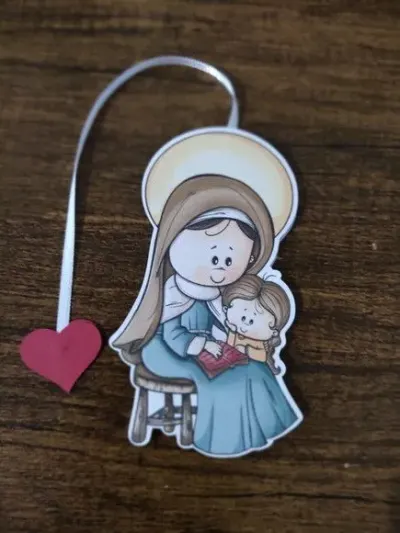Marcador de Página 08 cm - Santa Ana Sentada T - artesanato de Emejhu Personalizados