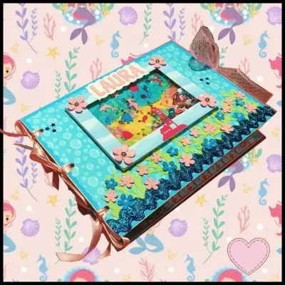 Álbum de Fotos Personalizado Fundo do Mar (versão Feminina) - artesanato de Ateliê de Criação Usina Caseira