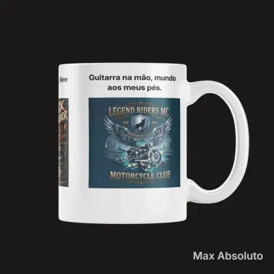 Caneca Clube de Motociclistas e Rock Vintage 325ml - artesanato de Max Absoluto