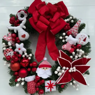 Guirlanda de Festão Natal 60cm - artesanato de edeatelier